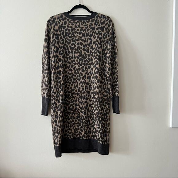 White + Warren Animal Print Cashmere Sweater Dress - Picture 8 of 8